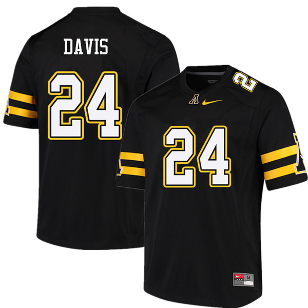 Men #24 Akeem Davis Appalachian State Mountaineers College Football Jerseys Sale-Black